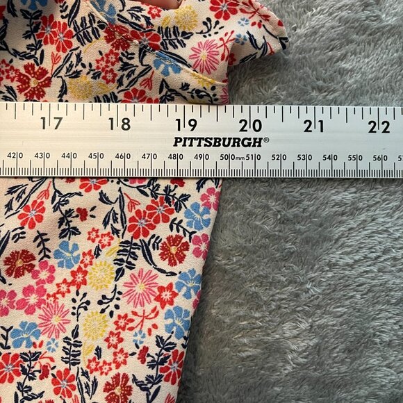 Women Colorful Girly Bloomcore Ditzy Floral Chiffon Flutter Sleeve Top XL* - Picture 9 of 13